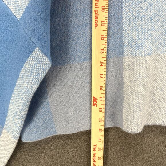 Jessica Simpson Sweater womens Large Blue Cropped Check Soft Oversized - Picture 6 of 15